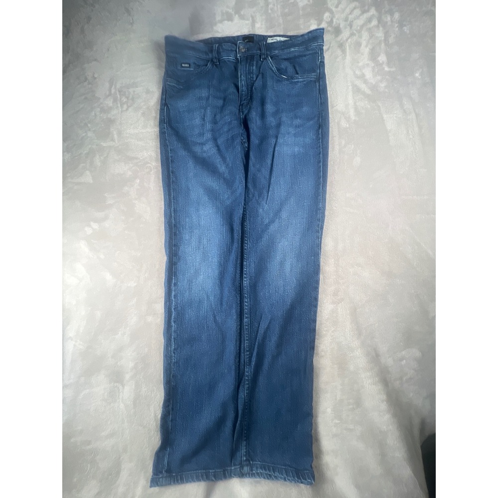 Hugo Boss Better Stretch Mens Blue Denim Straight Leg Jeans Size 32x32
